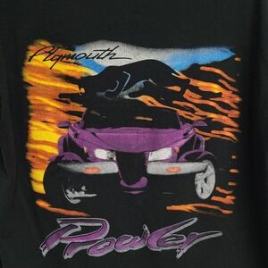 Vintage Plymouth Prowler Car Cat Jaguar Black T-Shirt Mens Large Lee